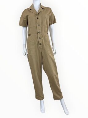 PISTOLA Tan 100% Cotton Grover Field Utility Jumpsuit Size S P0981